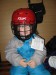 4.2.2009  poprvé v hokejové helmě